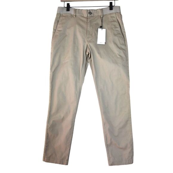 Mango Man MNG Khaki Pants SZ 30 Tan Chino Tapered Leg Slim Fit Casual NWT! - Picture 1 of 10
